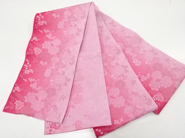  草花模様織り出し　浴衣帯